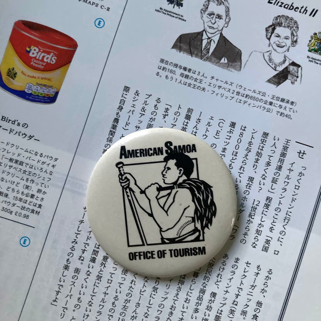 빈티지 TOURISM 프린팅 핀 버튼 뱃지 브로치 악세사리 상품이미지1