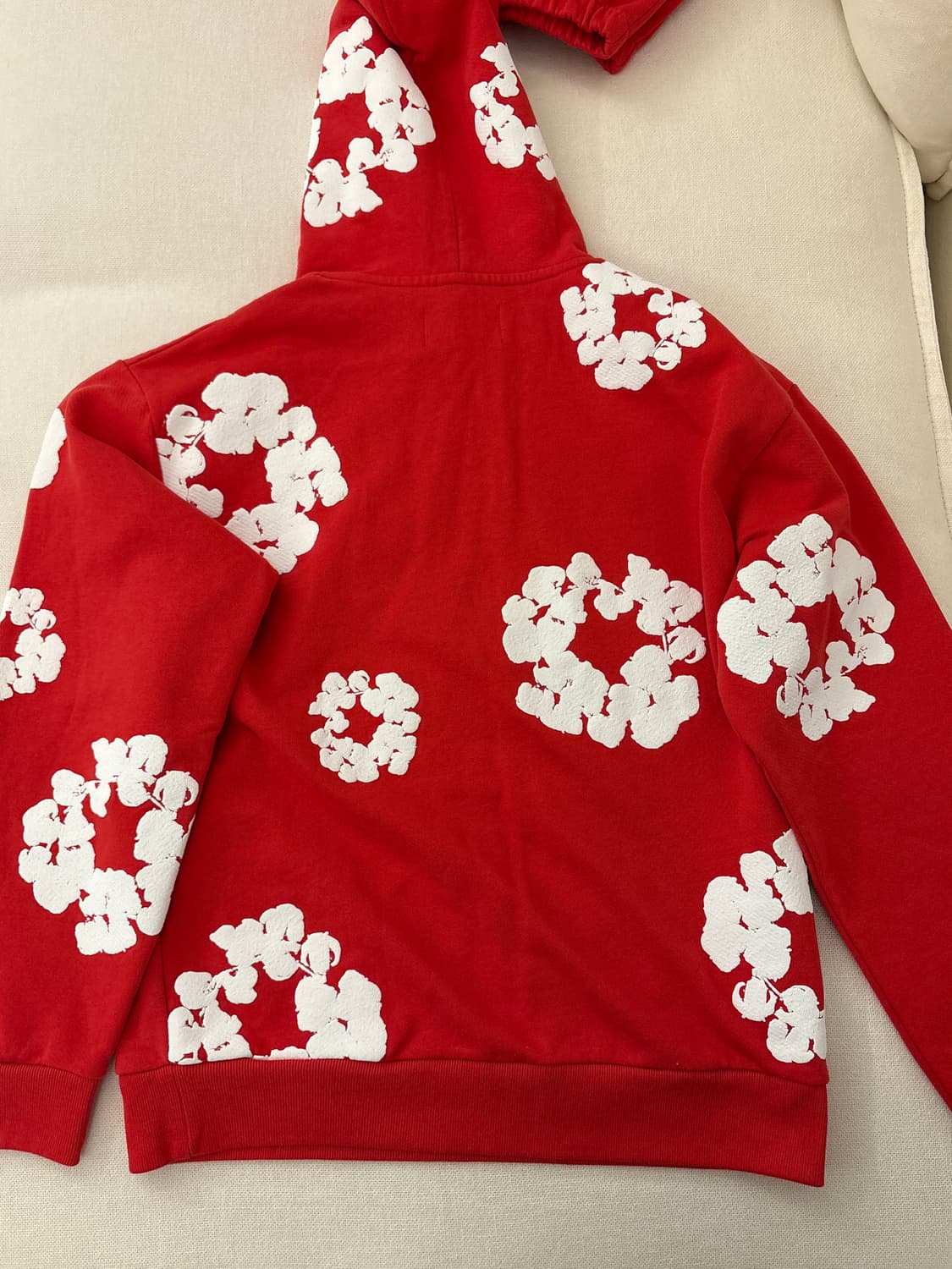 데님티어스 후드티 레드 M 상품이미지4