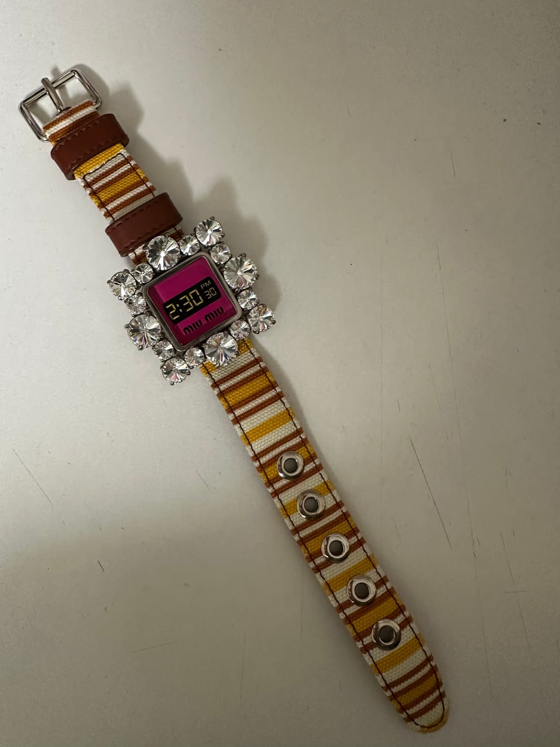 Miumiu 미우미우 크리스탈 페이크 워치 팔찌 상품이미지1