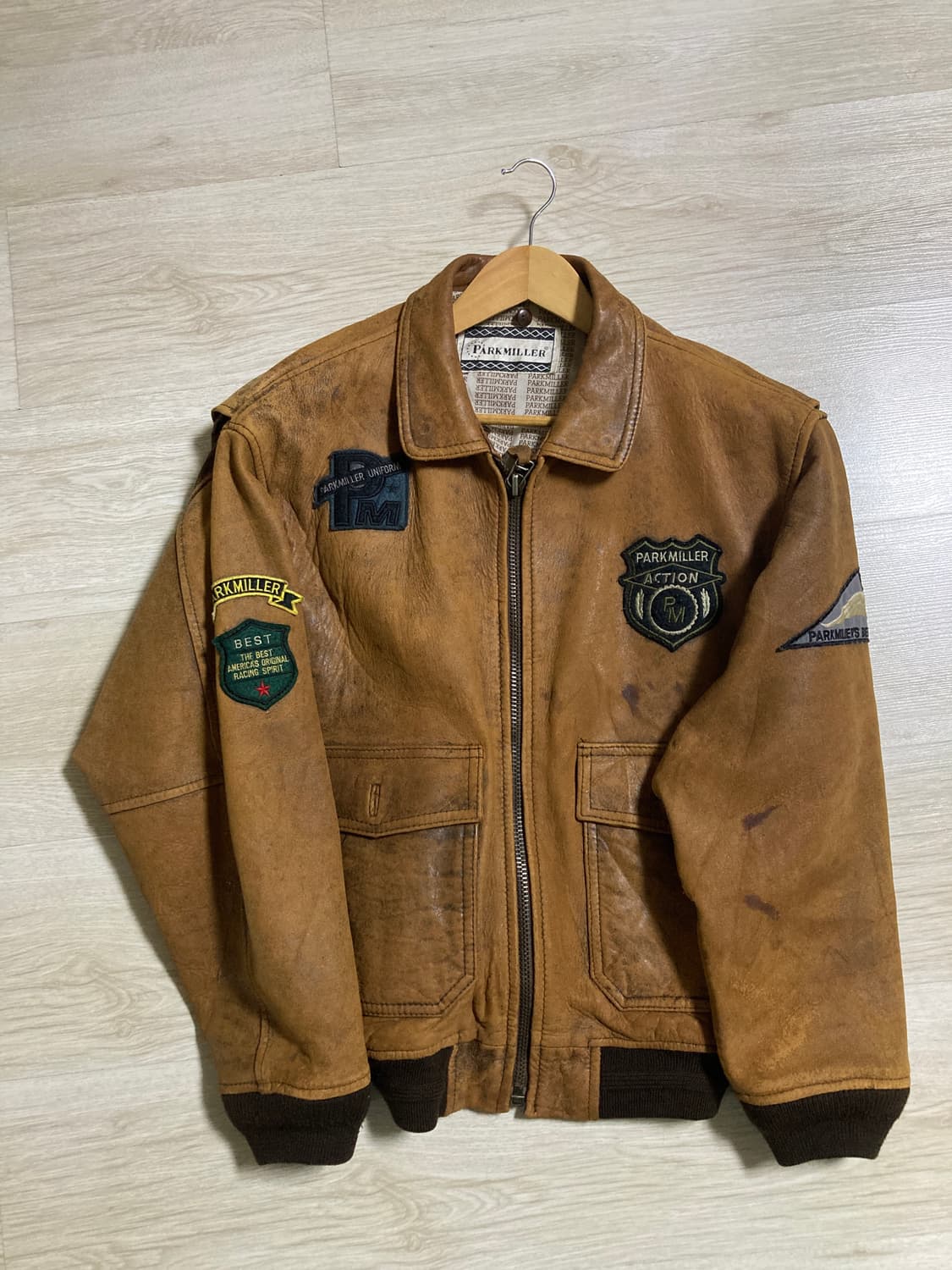 (L) 빈티지 패치 a2 가죽 자켓 상품이미지2