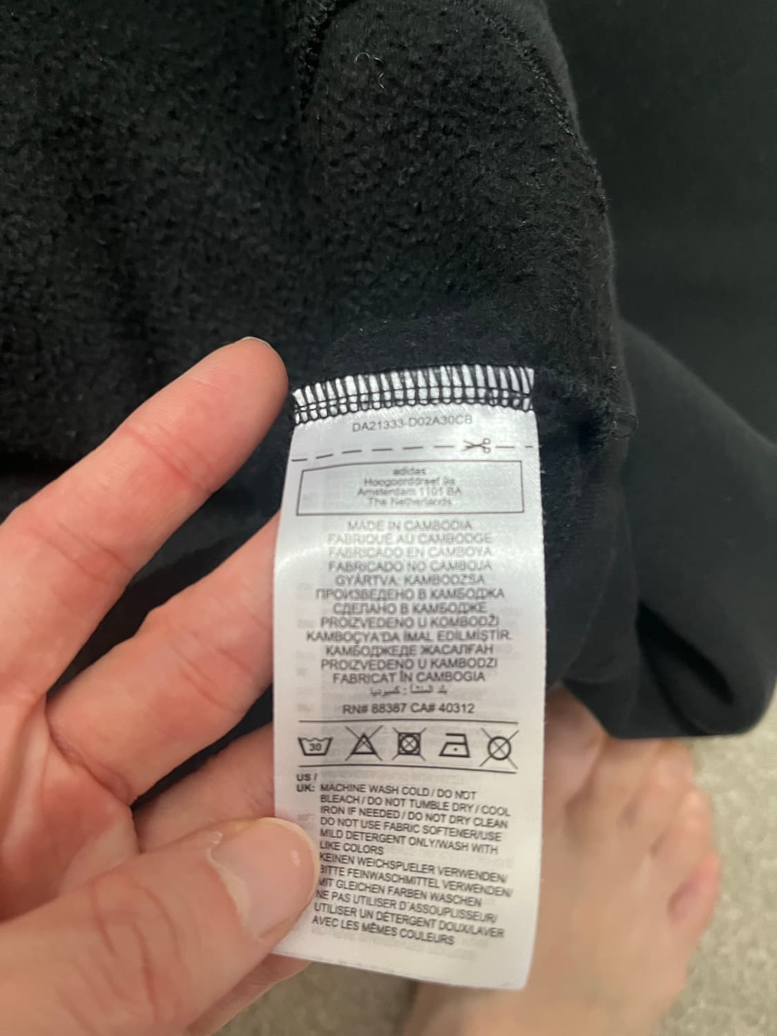 아디다스 기모 후디 크롭티셔츠 m 사이즈 상품이미지3