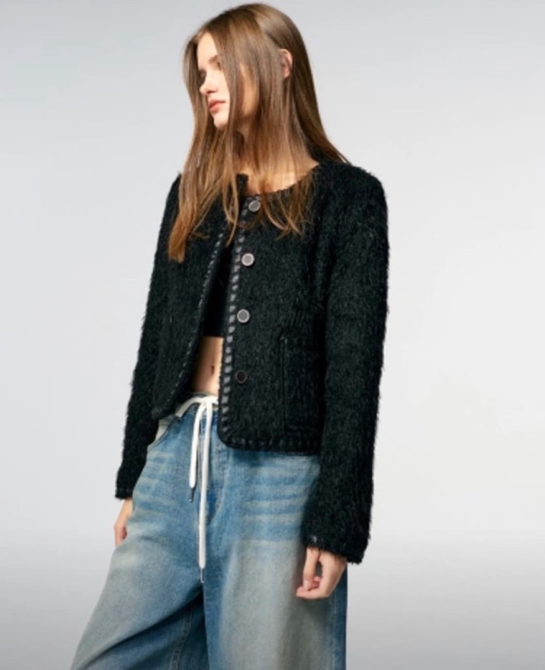 에트몽 퍼 트위드 자켓 상품이미지2