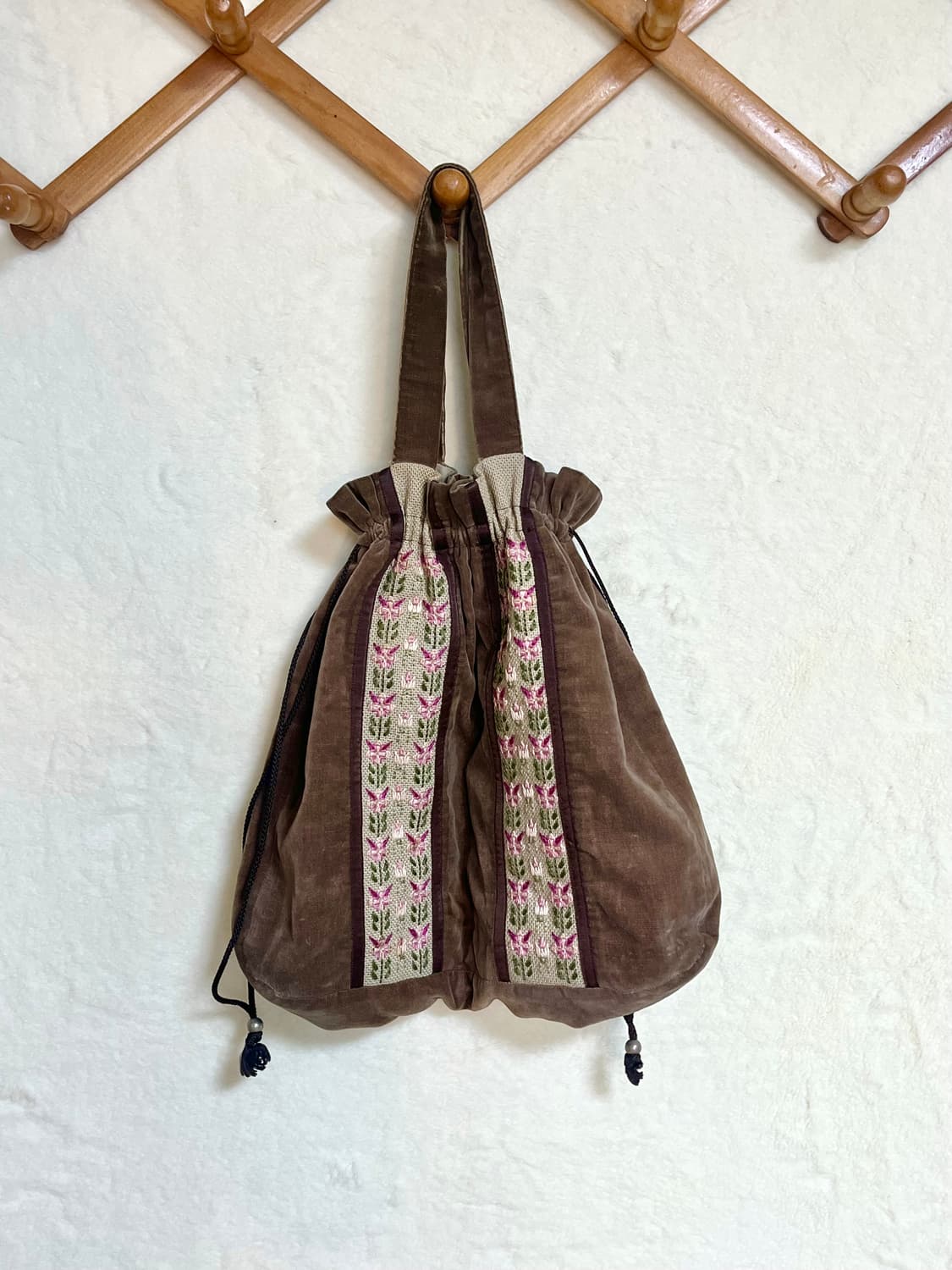 빈티지 브라운 패치 파우치  상품이미지1