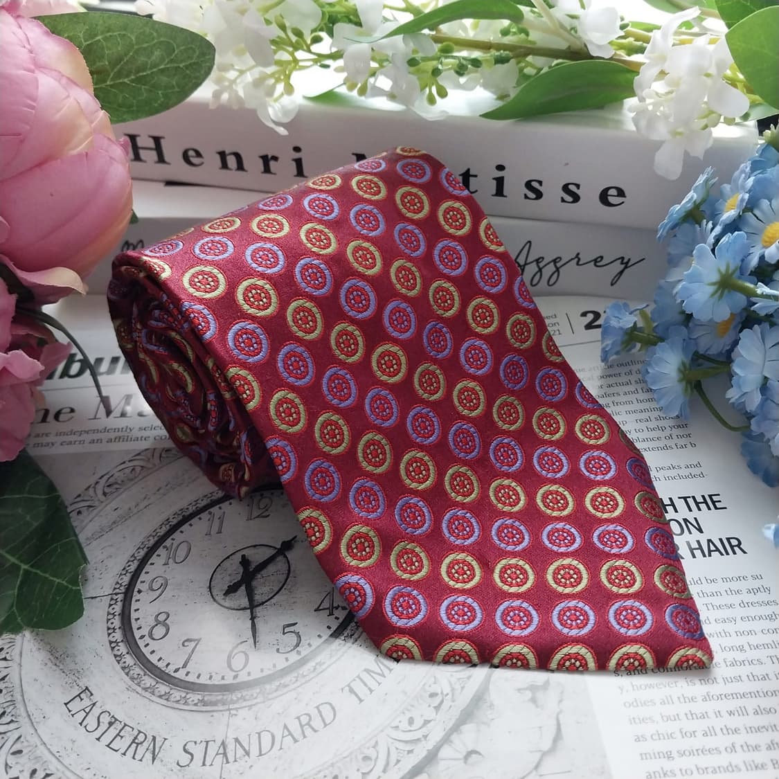 알테아 실크 와인 자카드 패턴 넥타이 9.5cm A+등급 K1437
 상품이미지2