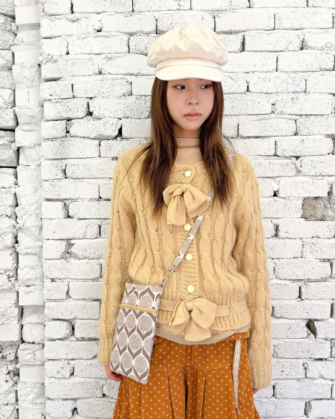 빈티지 리본 울 블렌드 가디건 상품이미지1