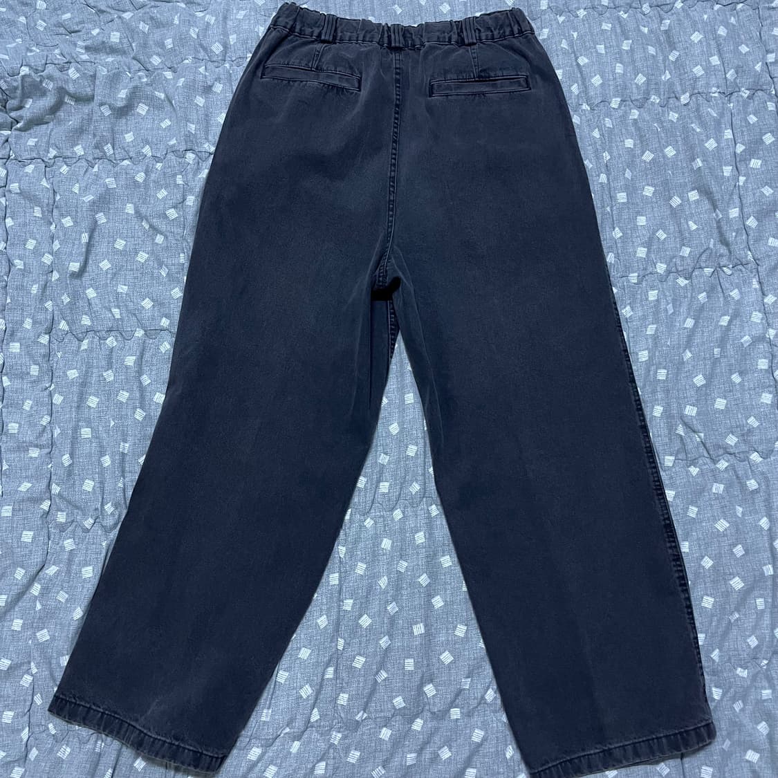 [거의 새상품, M] GU 슈퍼와이드 데님 팬츠 슬랙스 블랙 상품이미지3