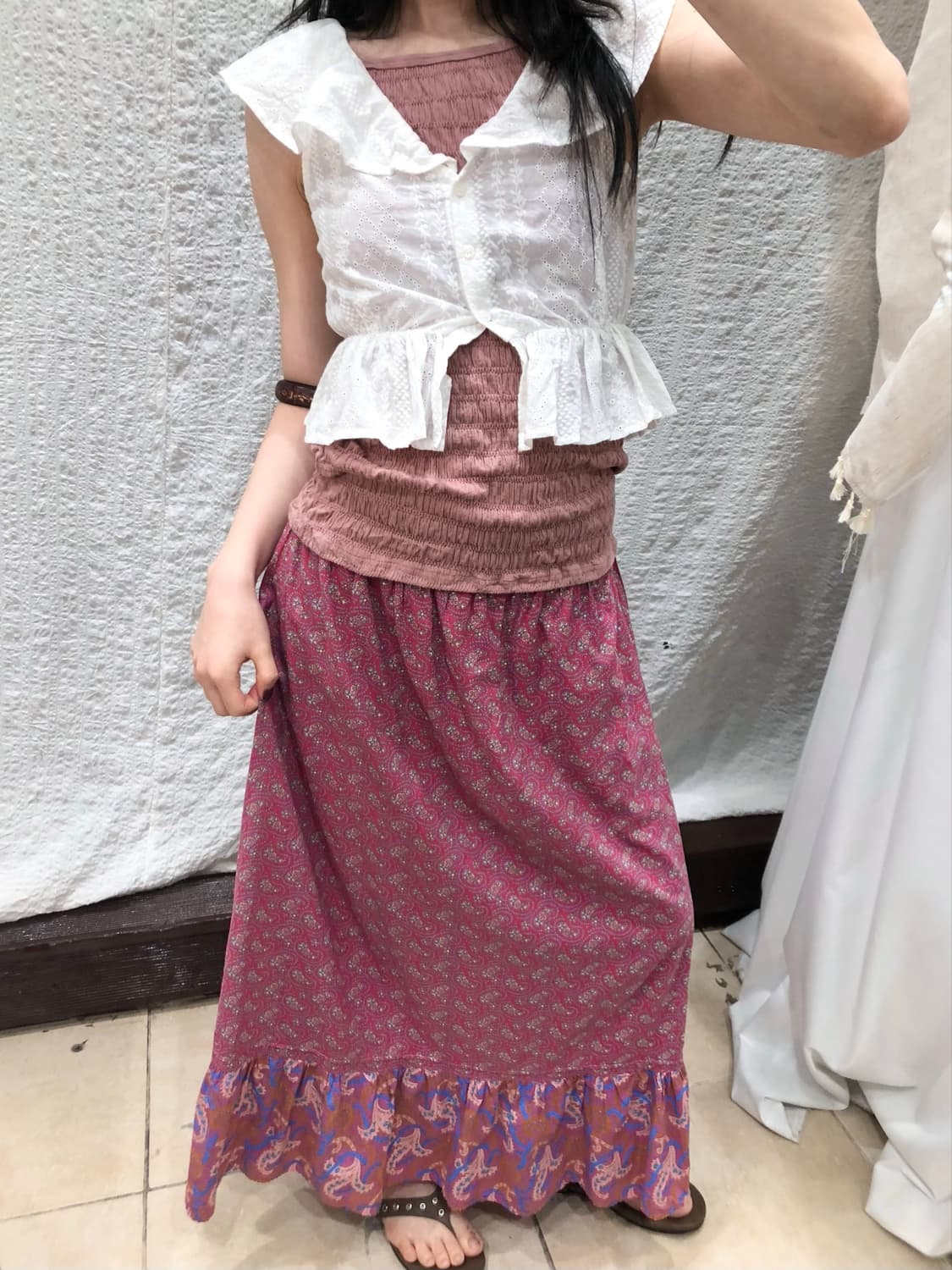 Butterfly white crop blouse 상품이미지4