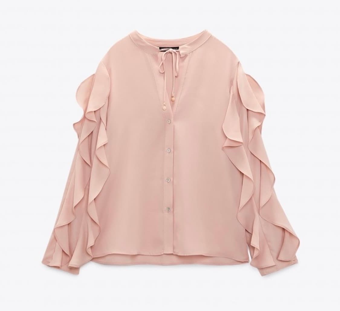 자라 인디핑크 러플 블라우스 XS 상품이미지1