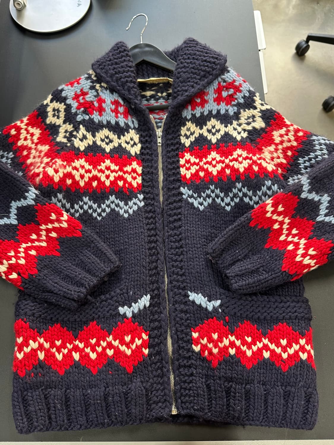 실버스톤 핸드메이드 울 코위찬 니트집업 상품이미지4