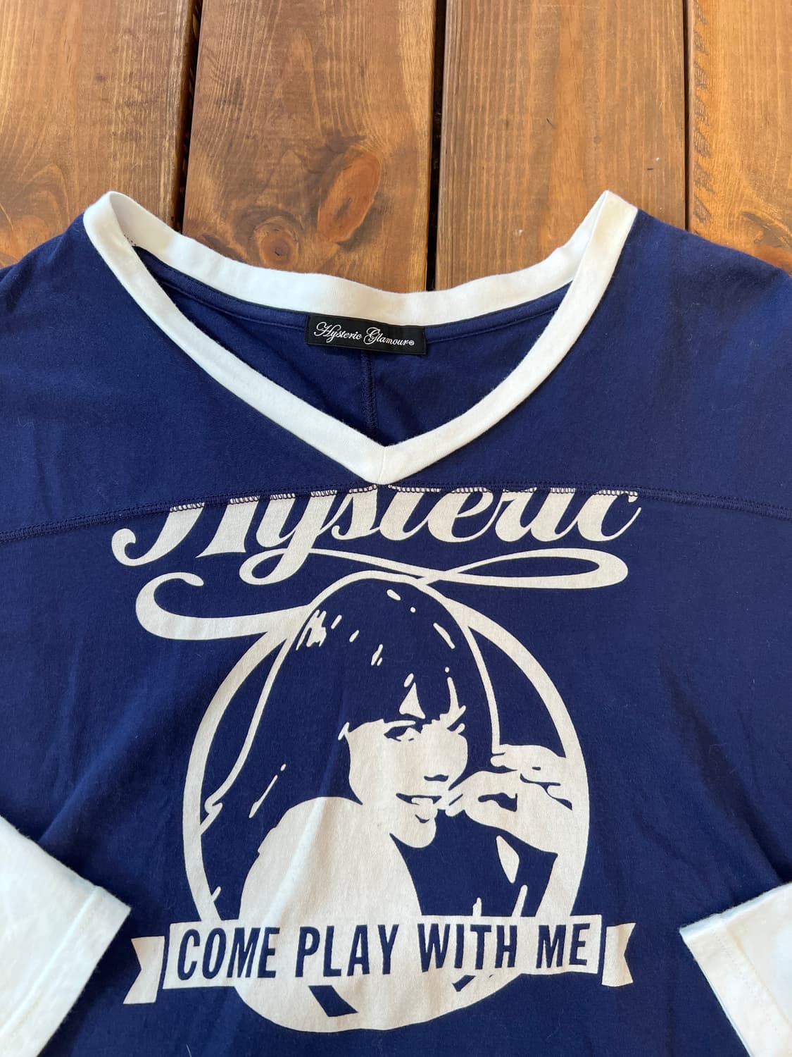 히스테릭글래머 브이넥 네이비 히스걸 롱슬리브 상품이미지7