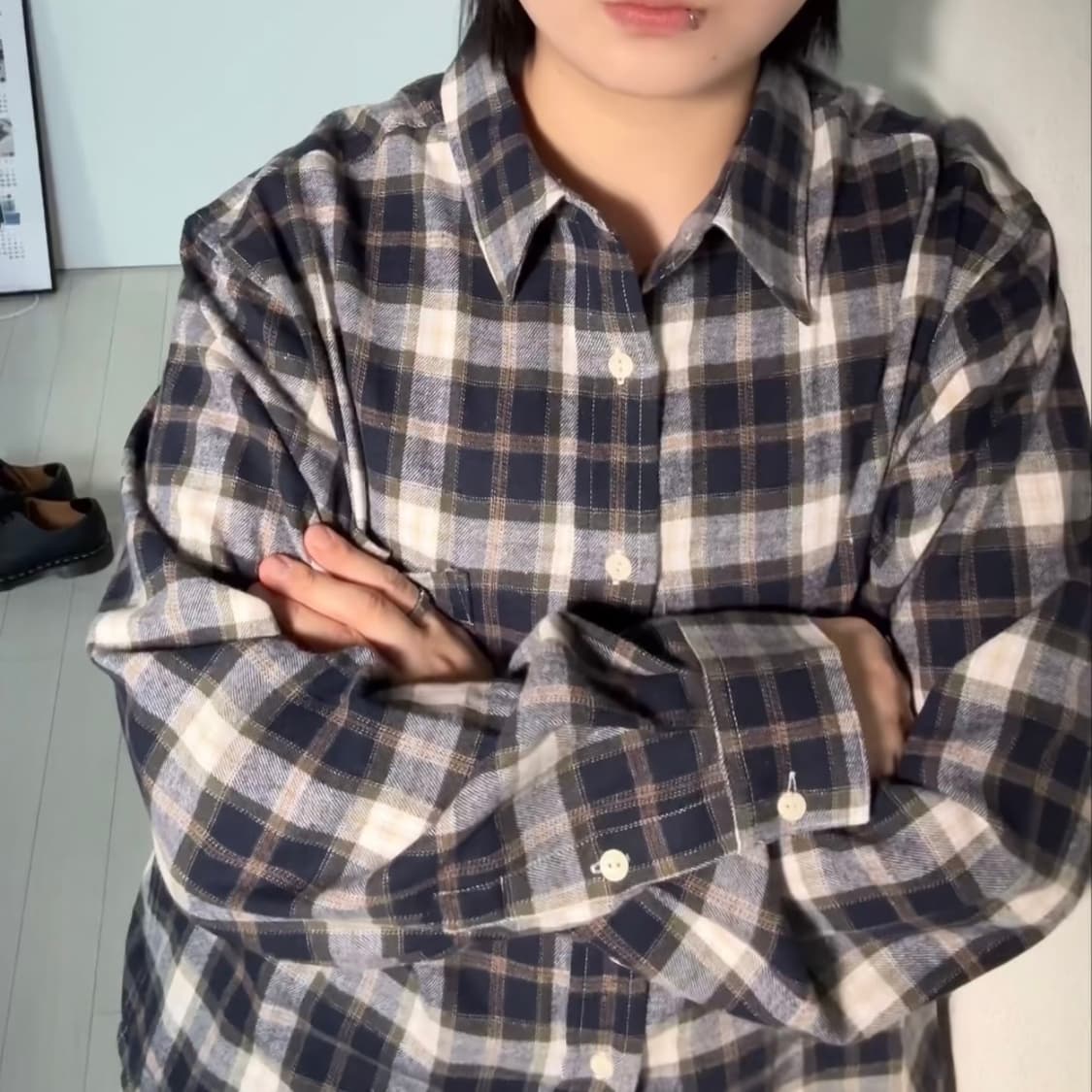 플리마켓🔥 디스커스 애슬레틱 플란넬 체크셔츠 상품이미지2