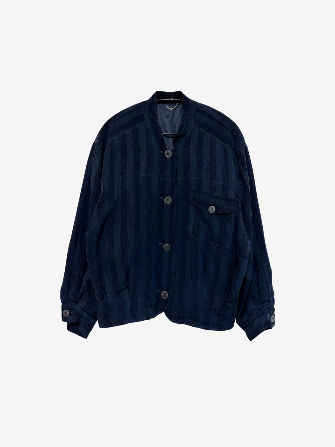 Stripe Relaxed Blouson - Dark Navy 상품이미지3