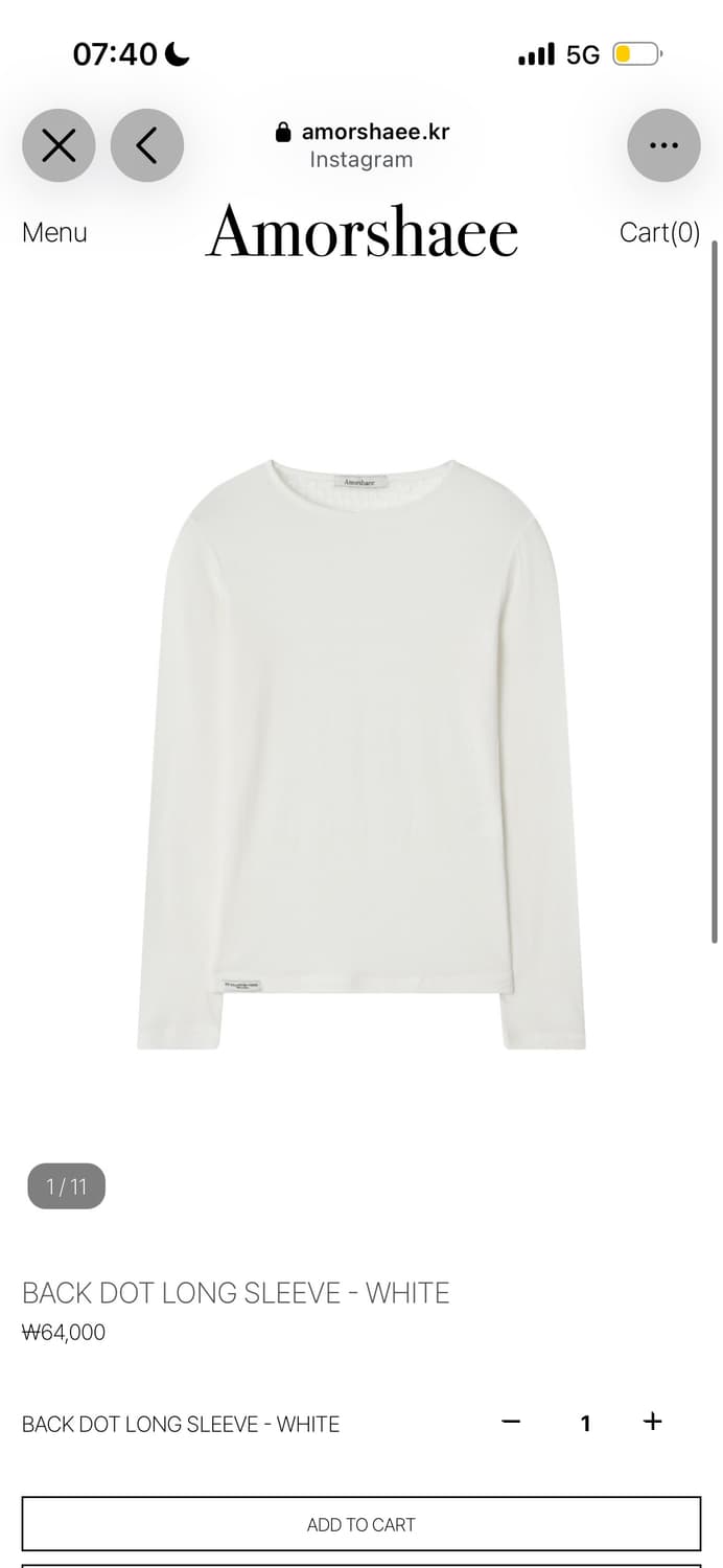 Amorshaee 아모르사이 back dot long sleeve 상품이미지1
