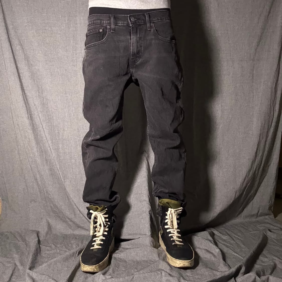 리바이스 502 흑청 데님팬츠 상품이미지1