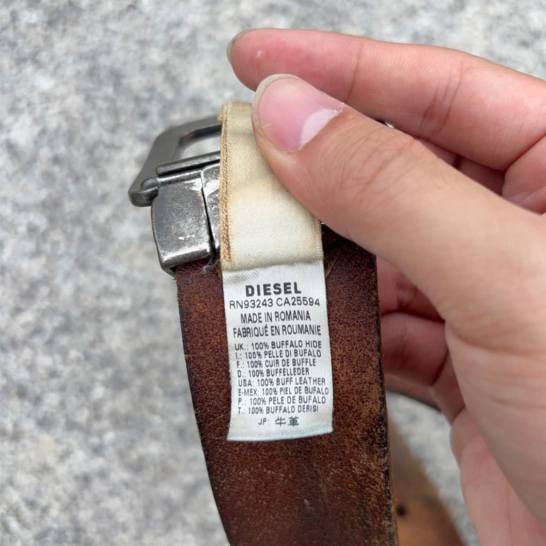 Diesel 빈티지 버팔로 가죽 벨트 상품이미지9