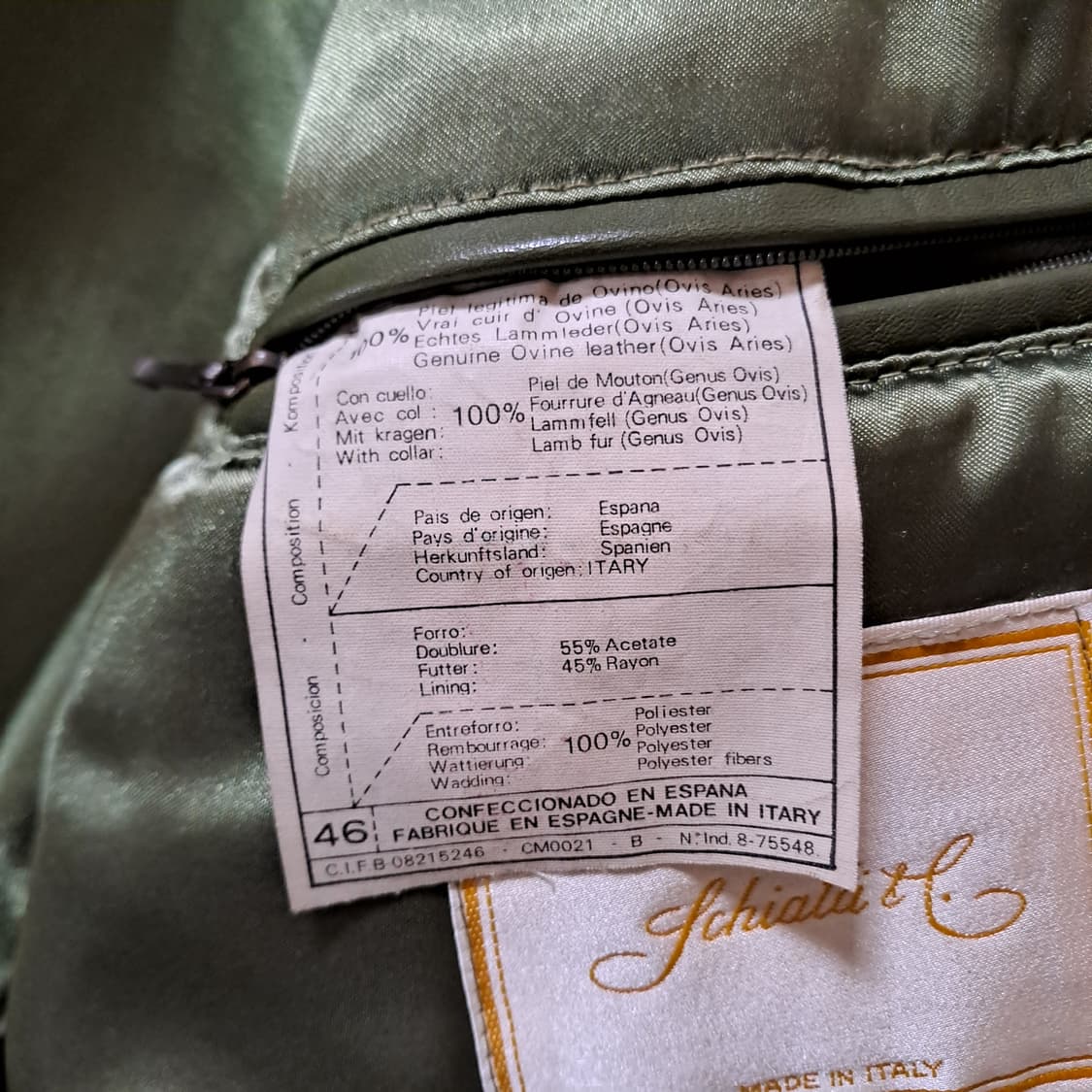 (택포) Schiatti 이태리 핸드메이드 양가죽 블루종 100 B656 상품이미지9