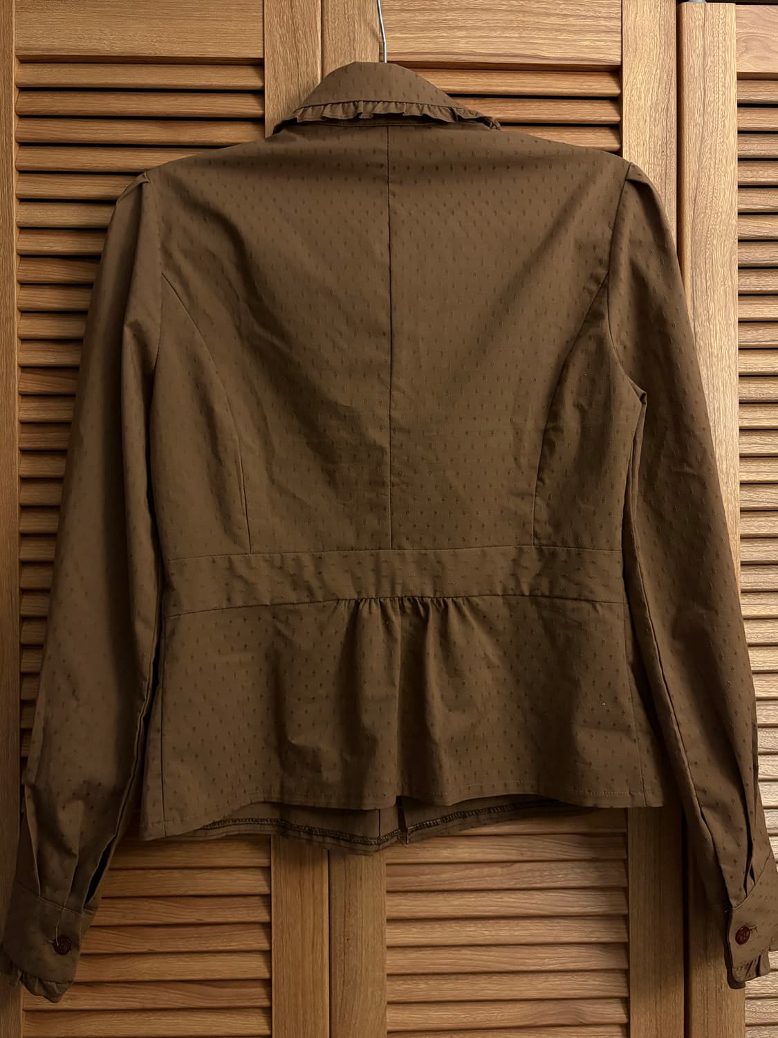 브라운 러플 셔츠 프릴 블라우스 상품이미지7