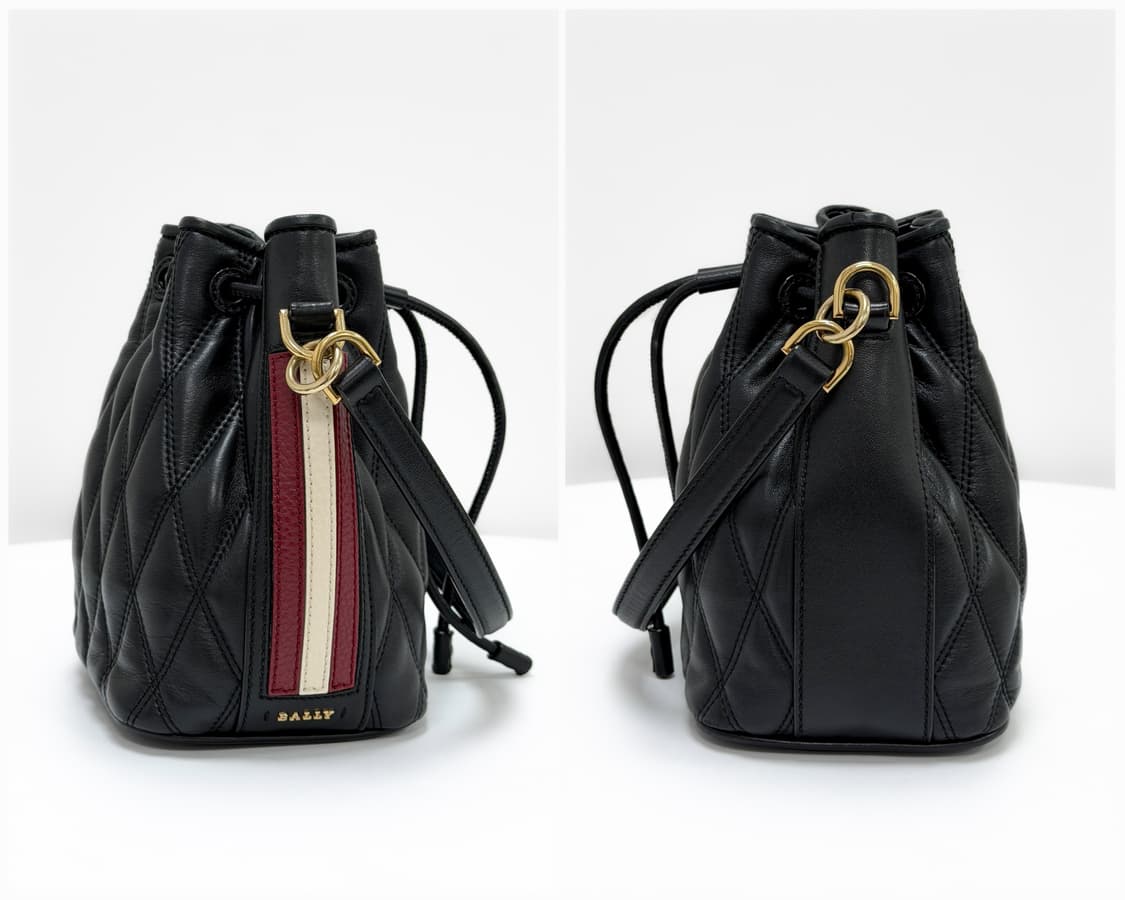 발리 퀼팅 레더 드로우스트링 버킷백 상품이미지5