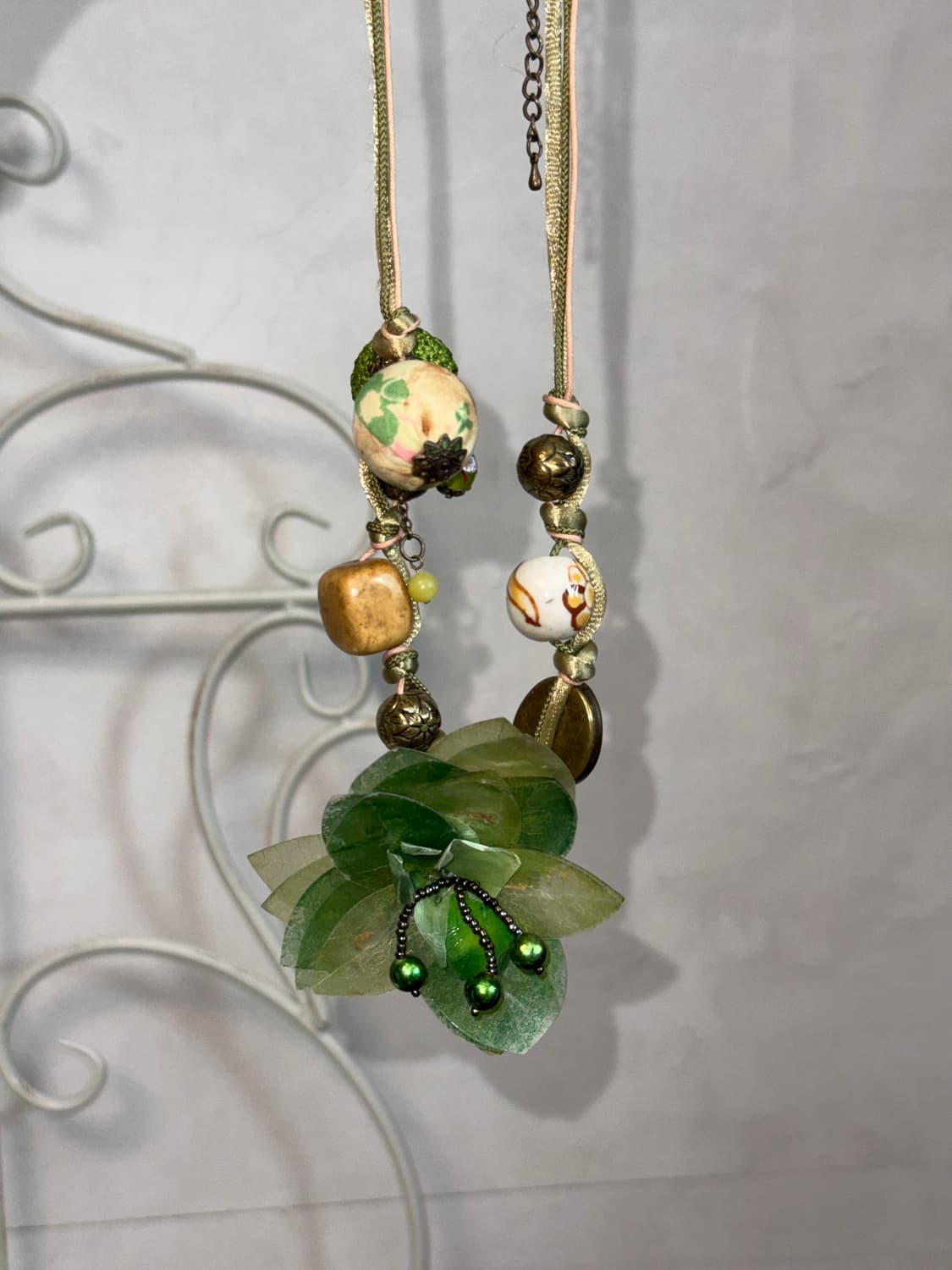 Green fairy beads flower necklace 상품이미지8