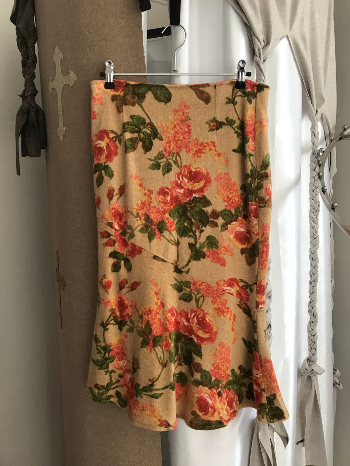 vintage flower pattern knit skirt 상품이미지6