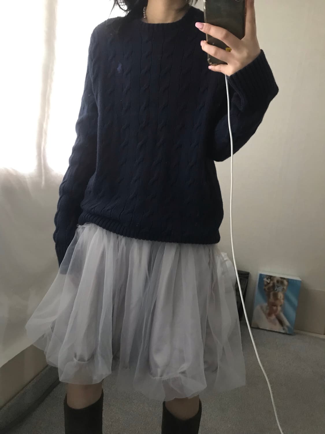 폴로 네이비 케이블 니트 상품이미지2