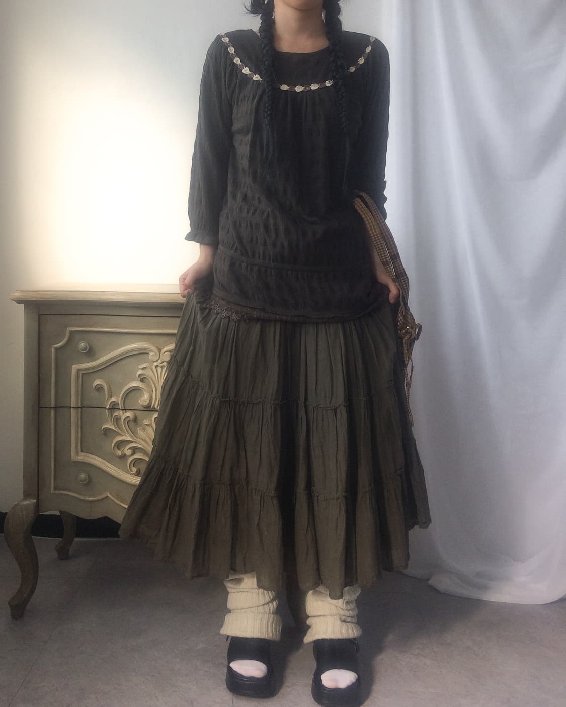 Layer long skirt 상품이미지7