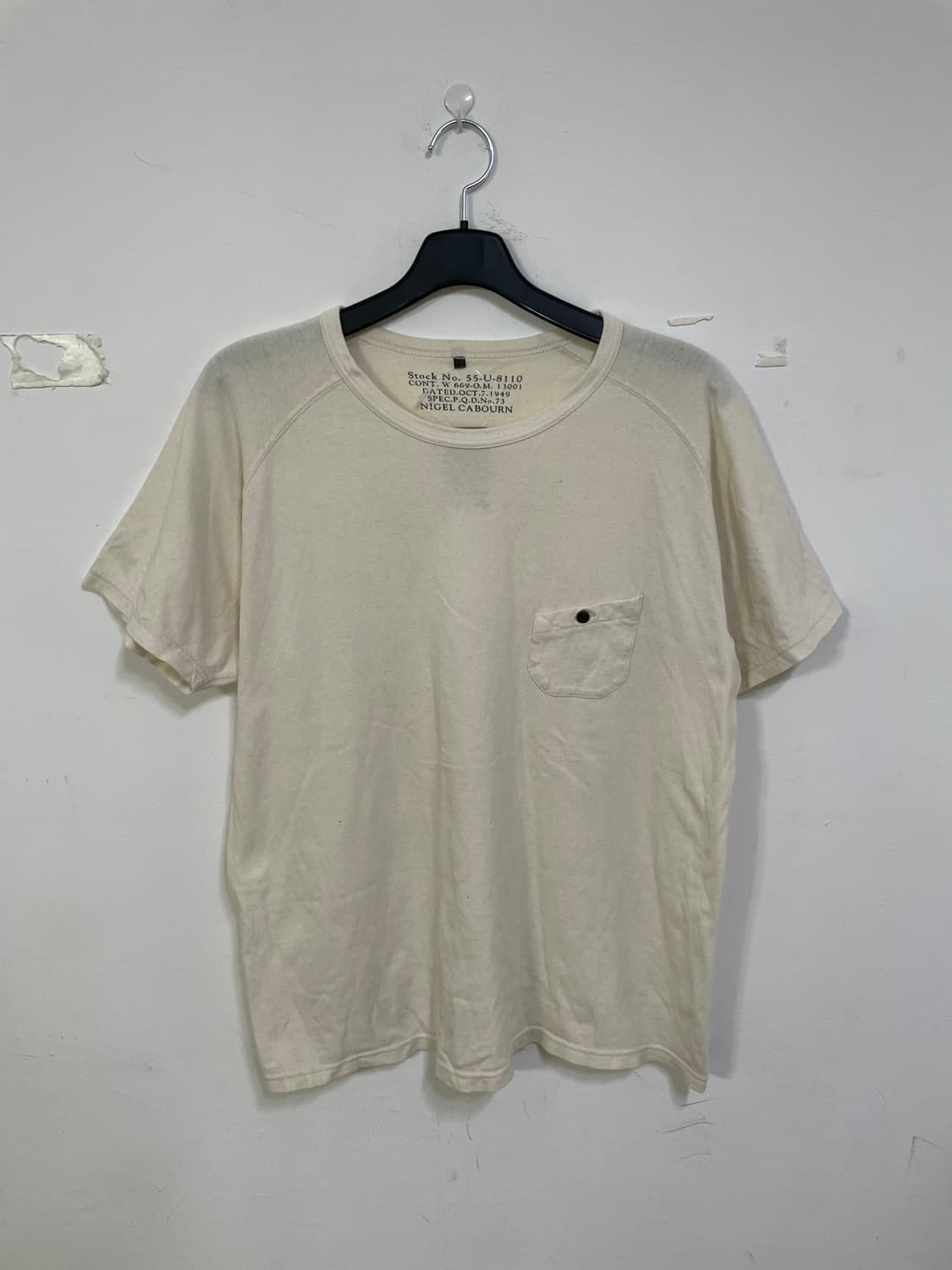 나이젤카본 포켓 반팔 티셔츠 아이보리 상품이미지2