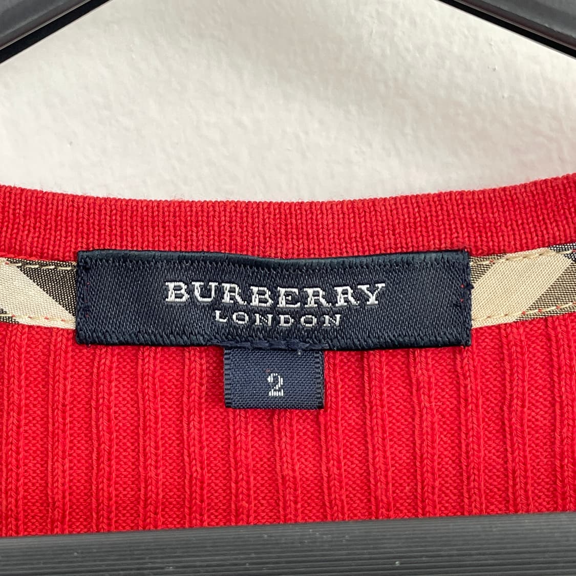 버버리 레드 골지 반팔 티셔츠 상품이미지7