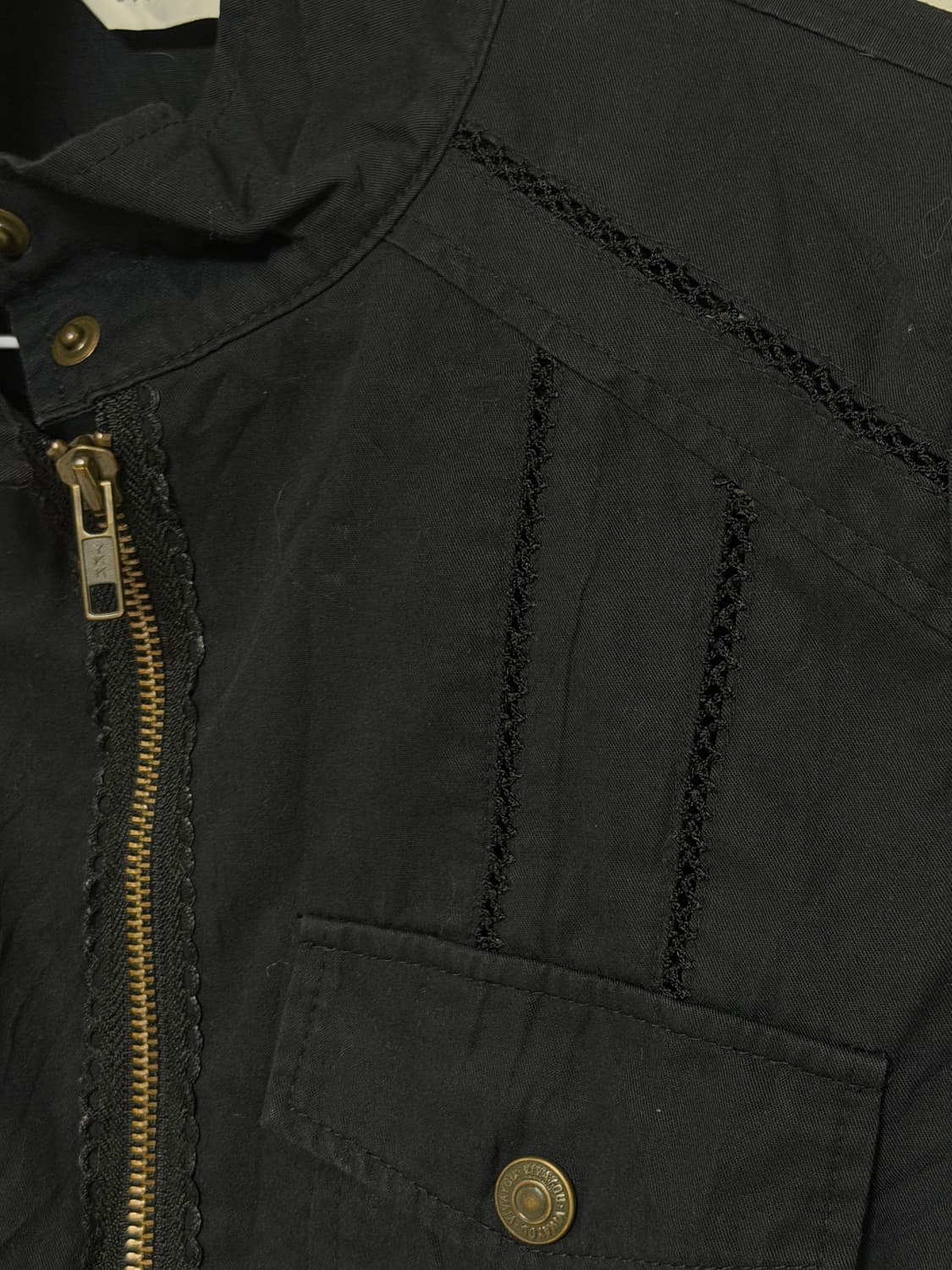 빈티지 레이스 검정 면 자켓 상품이미지3