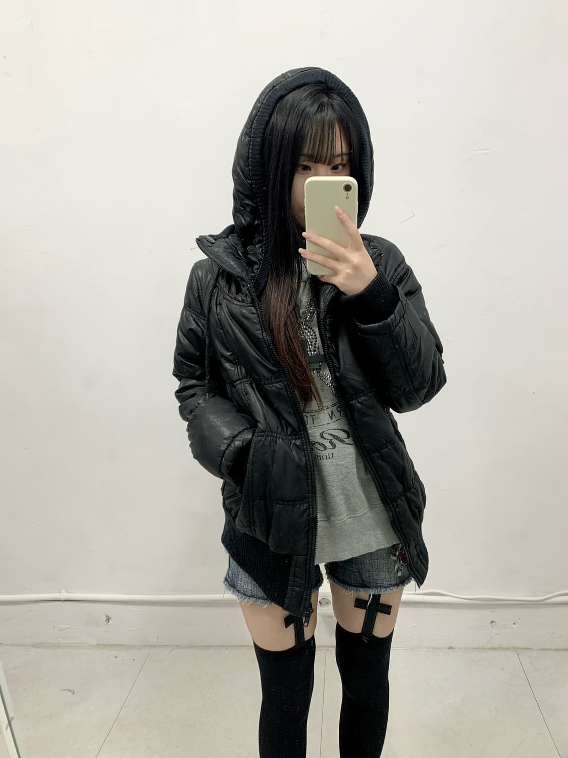 [COLZA] 콜쟈 갸루 펑크 y2k 후드 패딩 상품이미지3