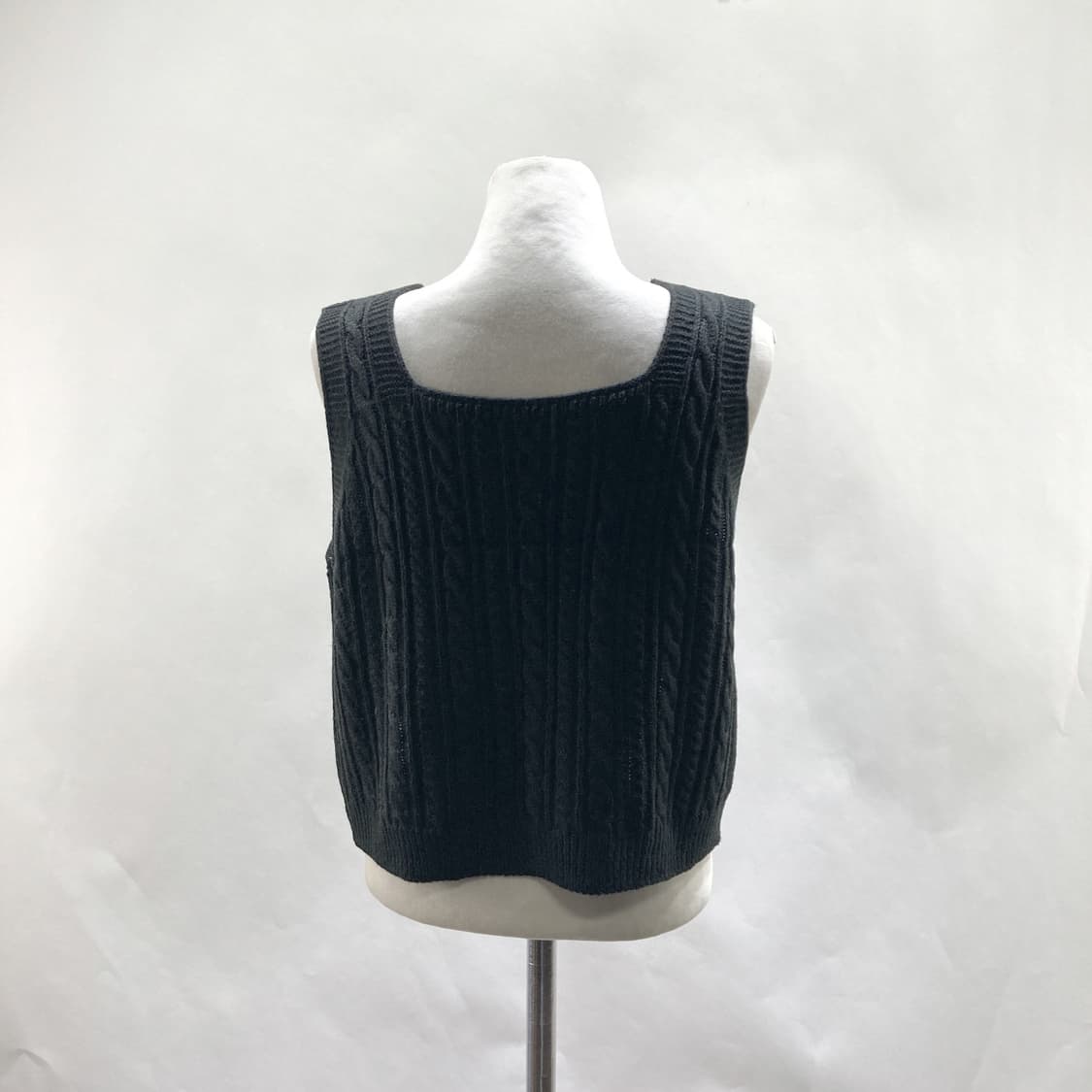 여성 크롭 니트 베스트 뷔스티에 블랙 55-66  상품이미지3