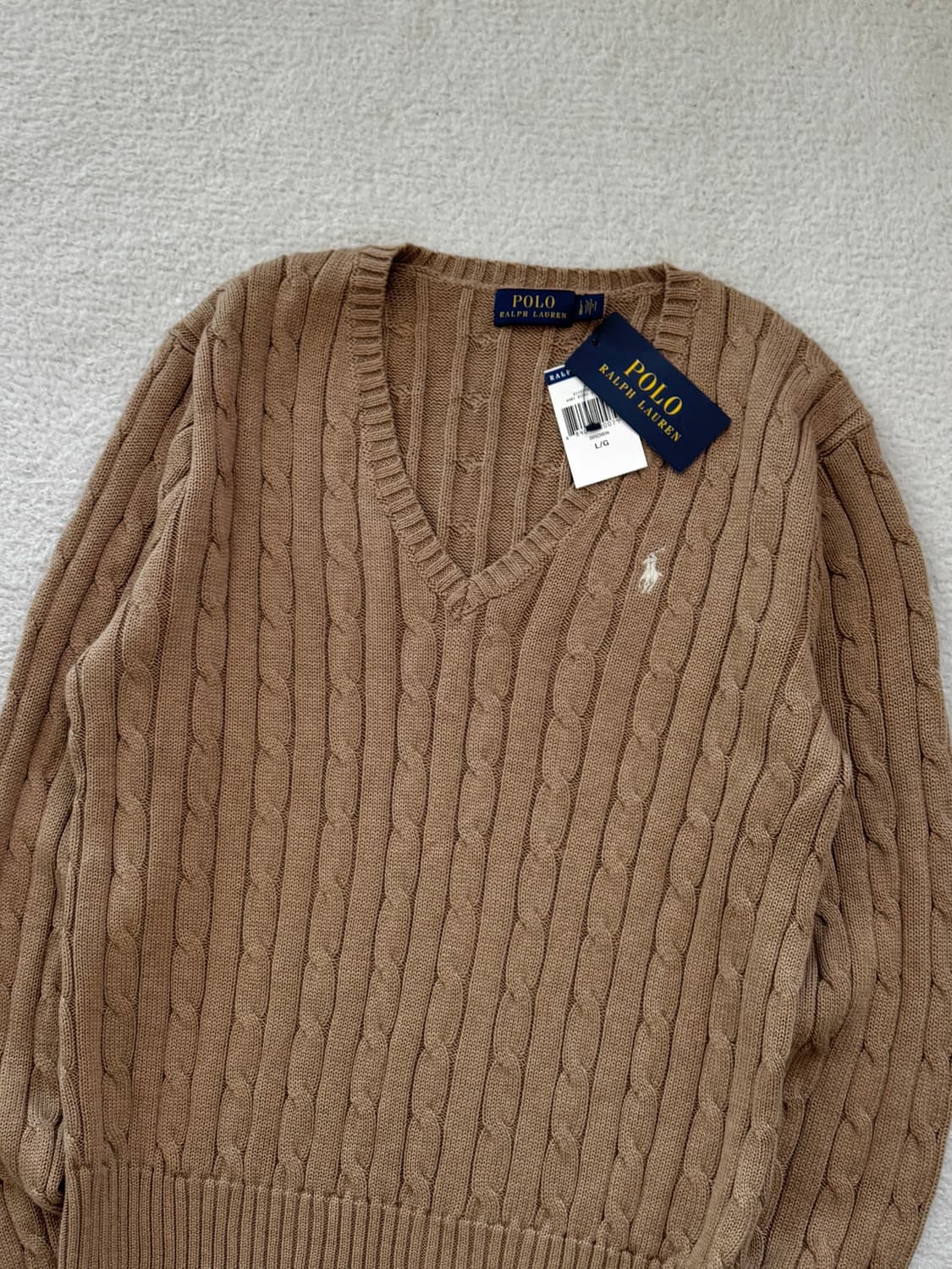 폴로 브라운 케이블 니트 상품이미지1