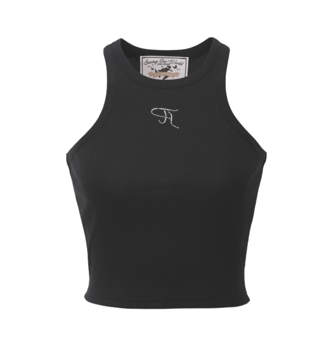 Threetimes Jewel tank top cropped(black) 상품이미지1