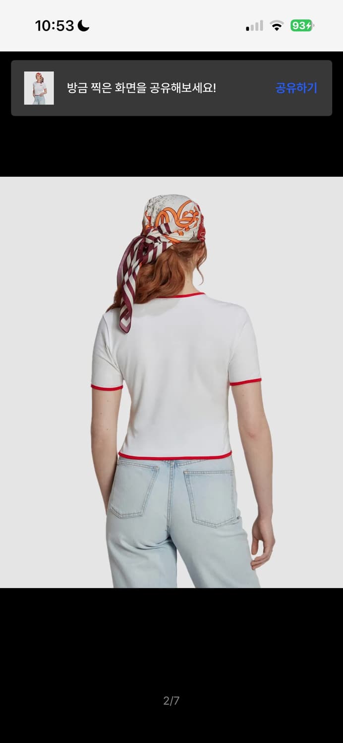 아디다스 바인딩 디테일 크롭티 레드 화이트 상품이미지2