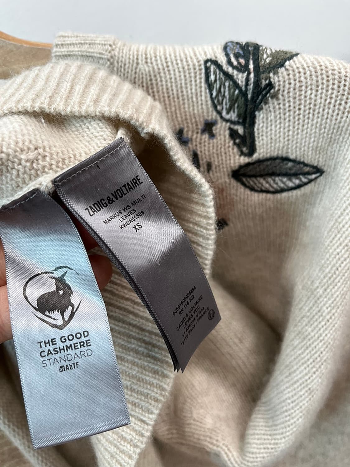 여) 쟈딕앤볼테르 멀티패치 캐시미어 니트 상품이미지8