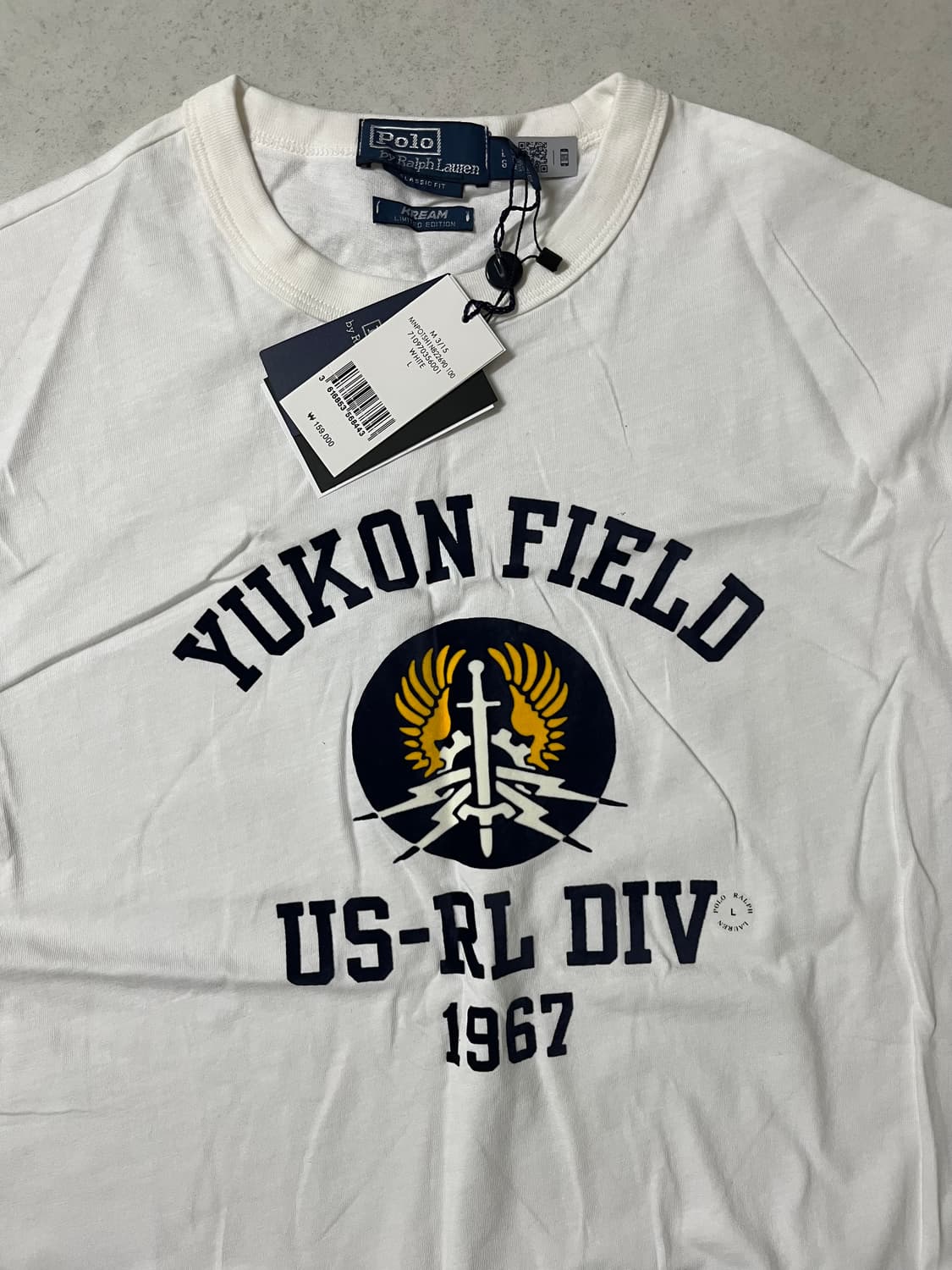 [L] 폴로 랄프로렌 / 유콘 필드 반팔티(크림 별주) 상품이미지2