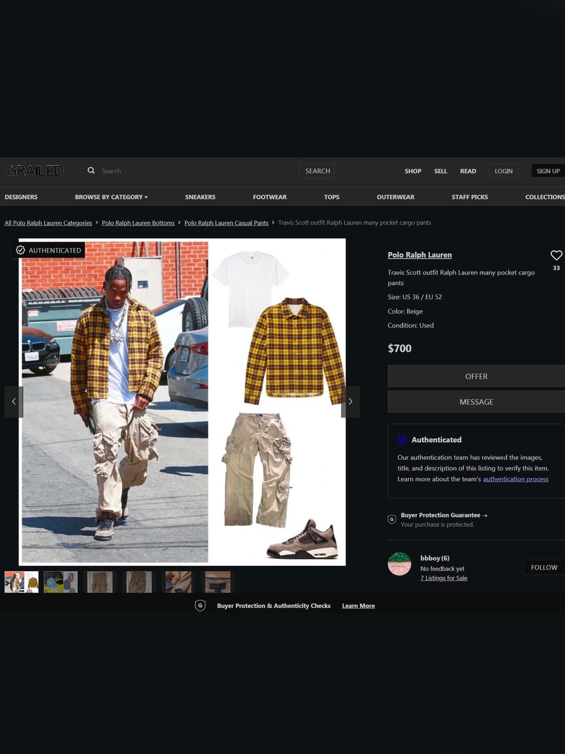 90's 폴로 랄프로렌 트래비스 스캇 유틸리티 탄창 카고팬츠 상품이미지4