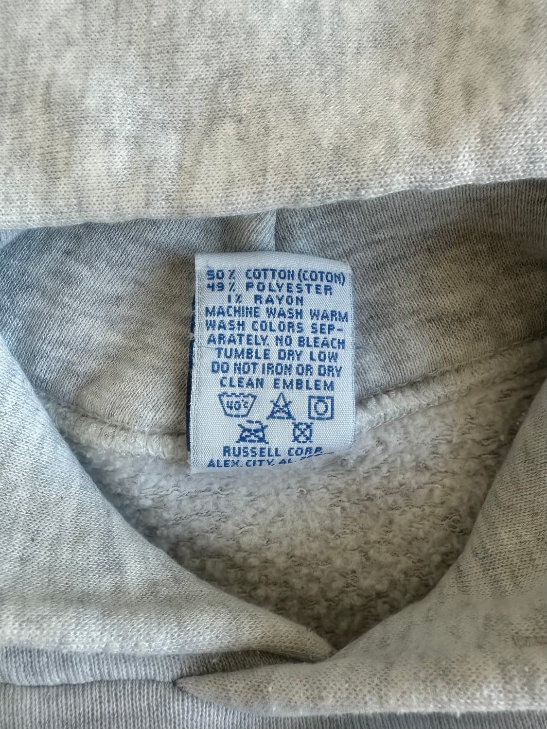 90s 빈티지 러셀 후드 밝은 그레이 XL USA 상품이미지9