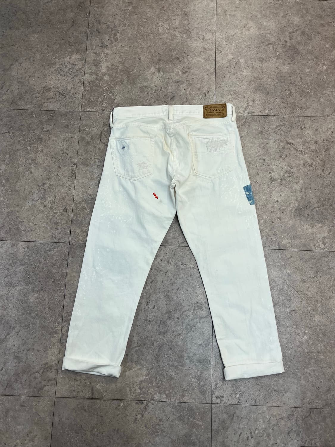 폴로 패치 워크 데님 팬츠 화이트 30X32 #csz2216 상품이미지3