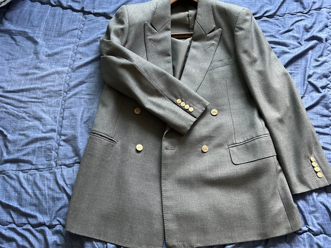 Burberry 그레이 골드 버튼 블레이저 상품이미지1
