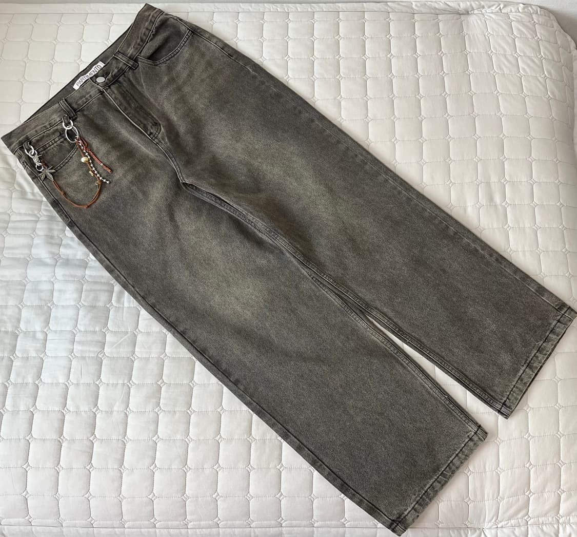 새상품) 파르티멘토 핸드메이드 키체인 데님 팬츠 블랙 L 상품이미지1