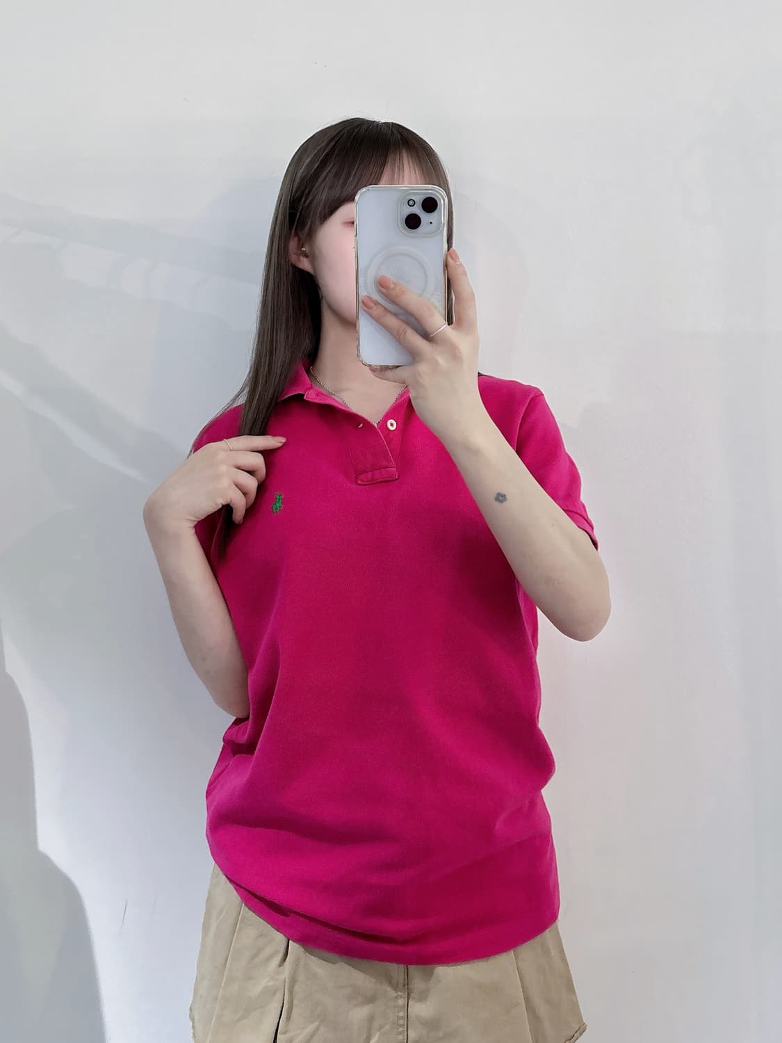 폴로랄프로렌 그린포니 핑크 반팔 카라티 상품이미지1