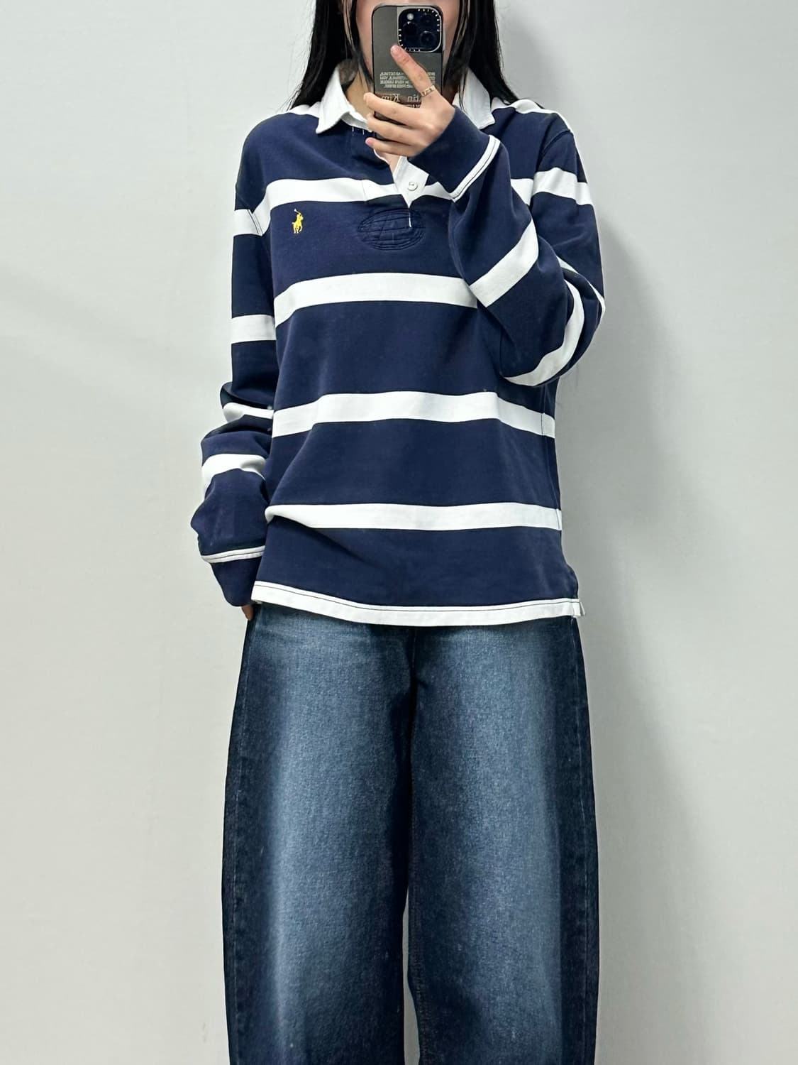 폴로 랄프로렌 QR 신형 스트라이프 럭비 티셔츠 상품이미지1