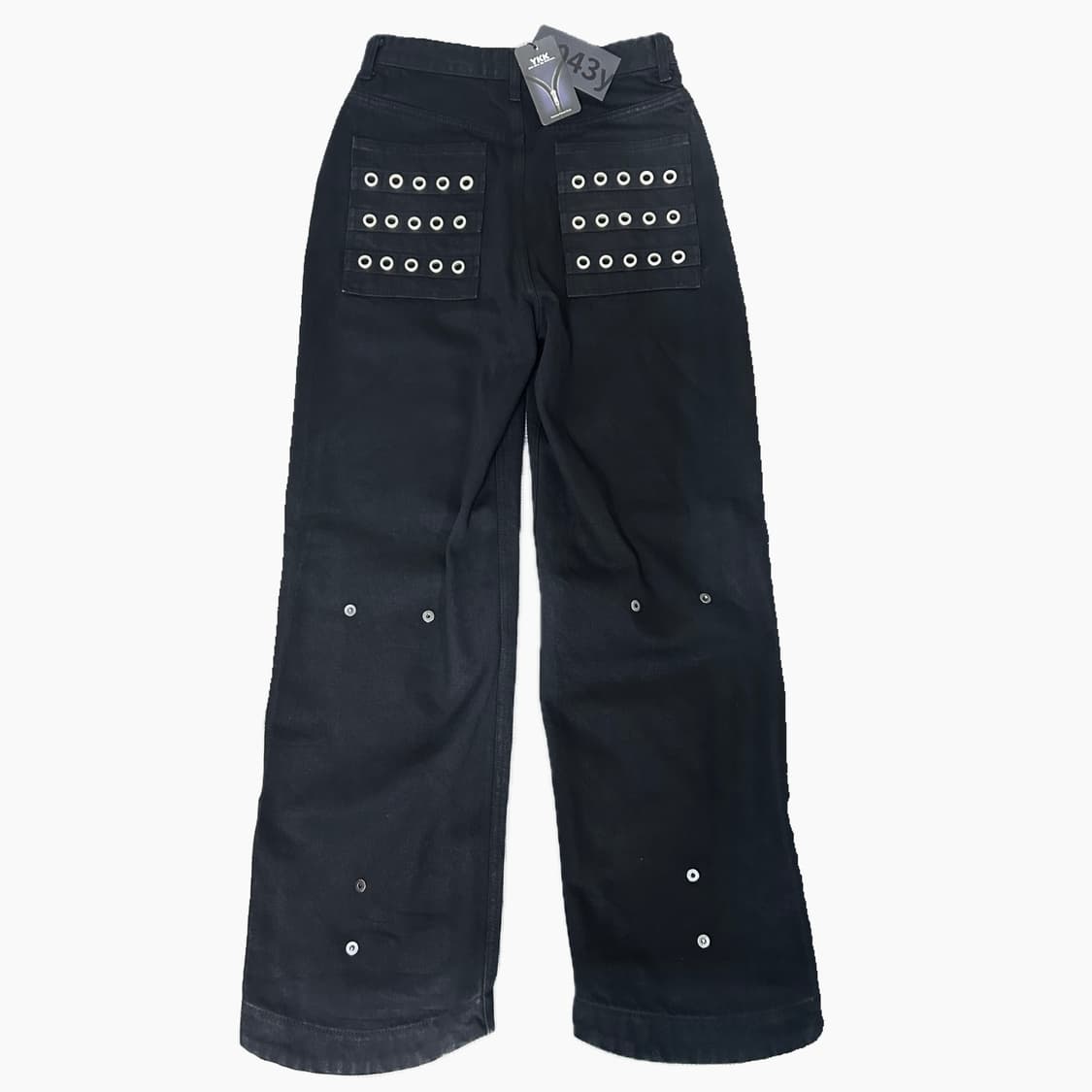 [새상품] 비엑세스 Eyelet Button Black Jeans 0 상품이미지2