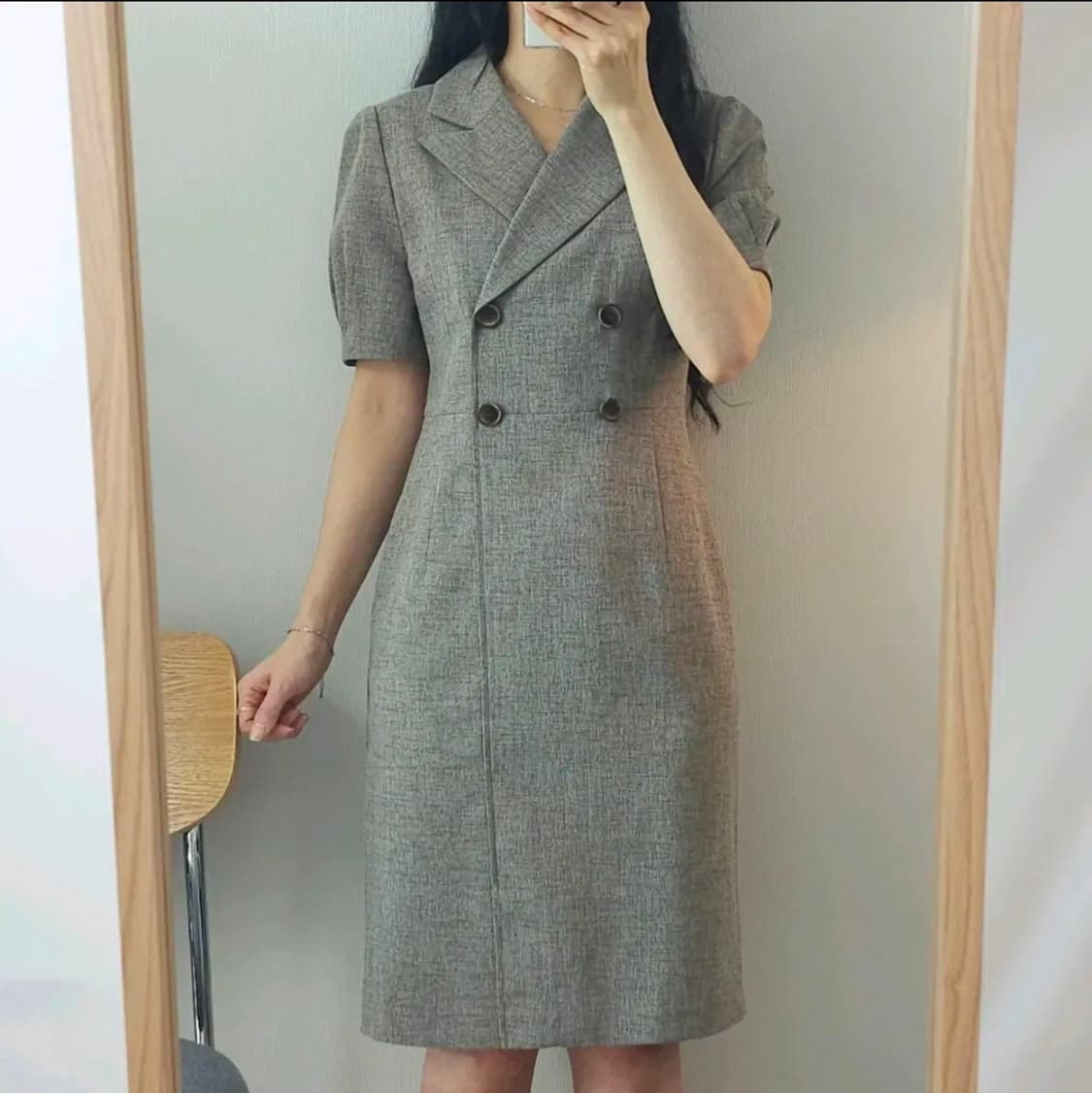 (55/새상품)LINE 여성 반팔 원피스 정장 하객룩 상품이미지1