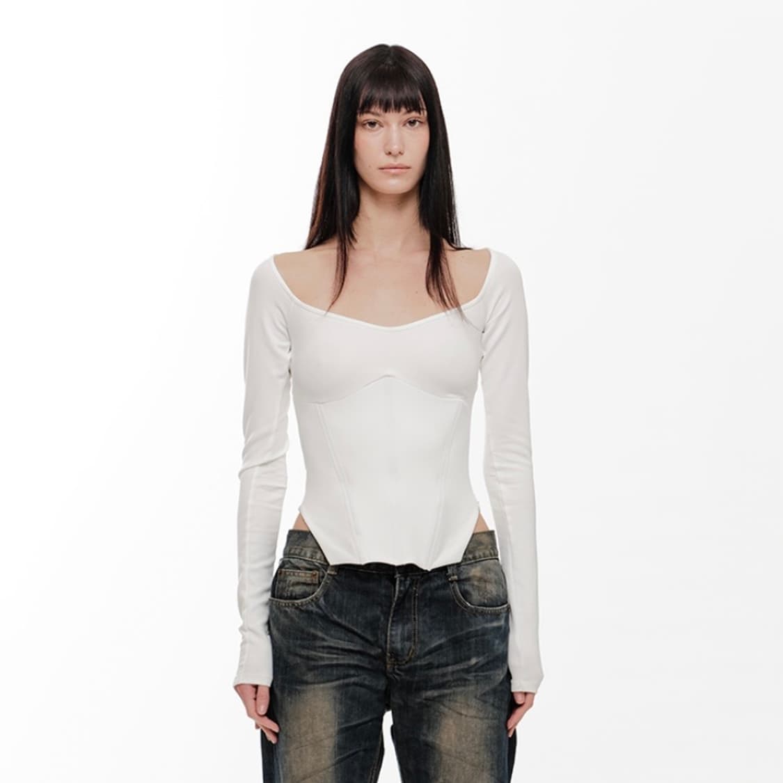 2000아카이브스 EL CORSET TOP (IVORY) 코르셋탑 상품이미지1