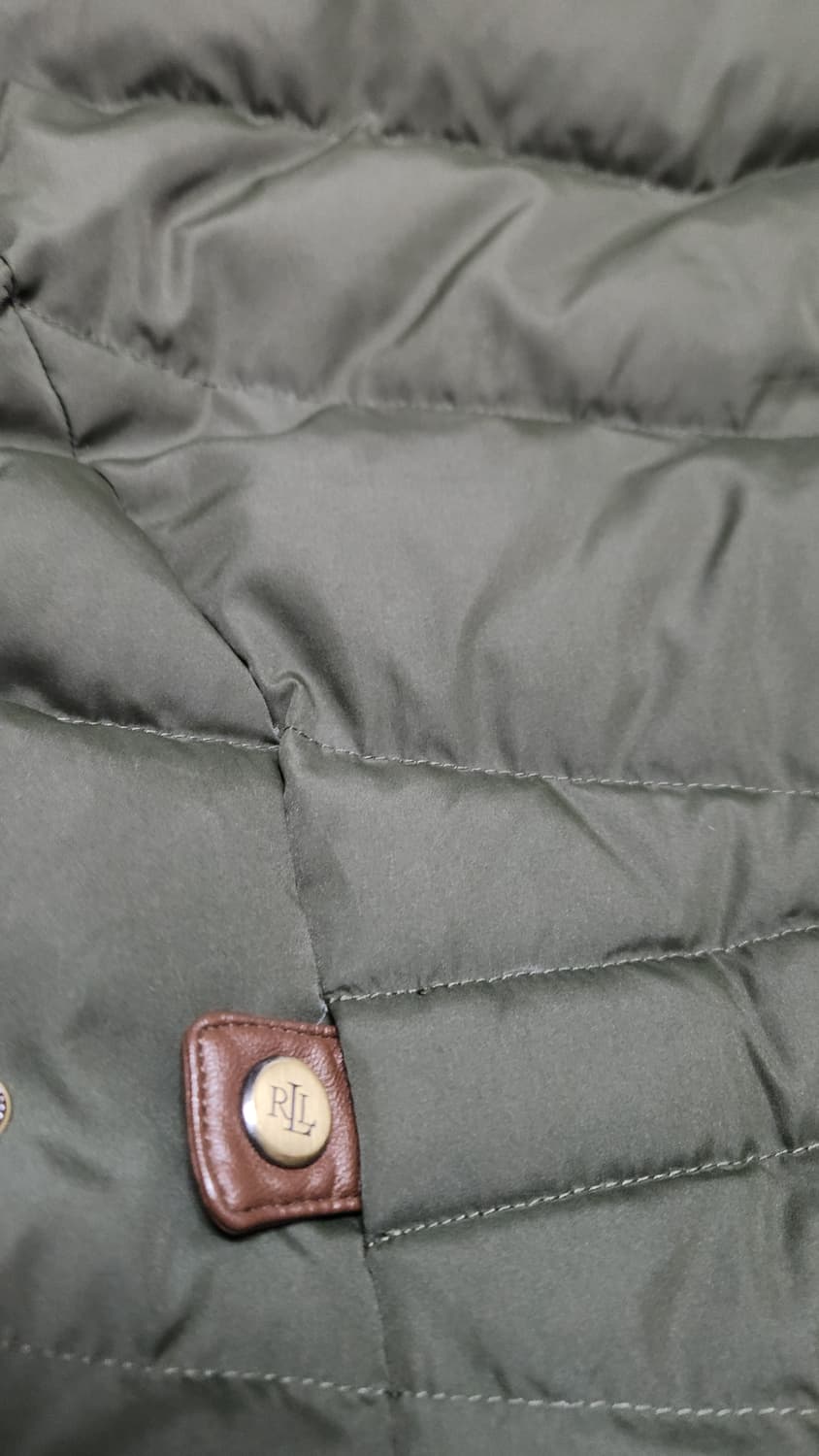 랄프로렌 여성 올리브 그린 패딩 코트 66~77 천연여우퍼 상품이미지4