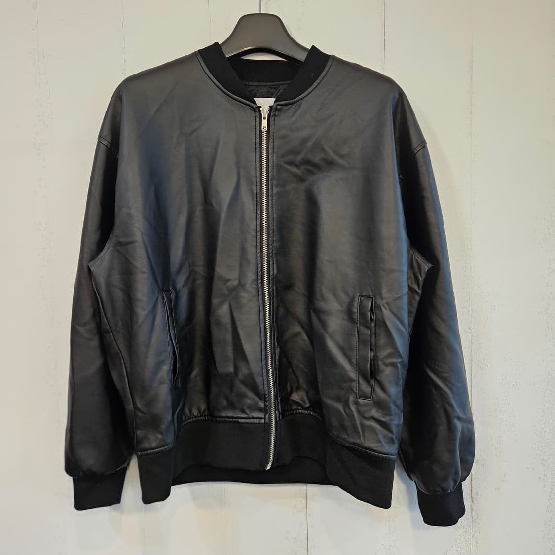 실측100(L)빈티지 오버핏 레자 가죽자켓 상품이미지1