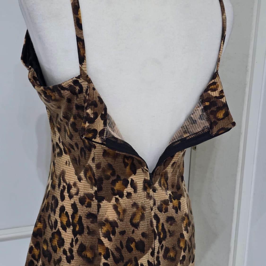 일본빈티지)오네갸루 y2k 레오파드 대장 호피 글리터 브라운 롱슬리브리스 상품이미지5