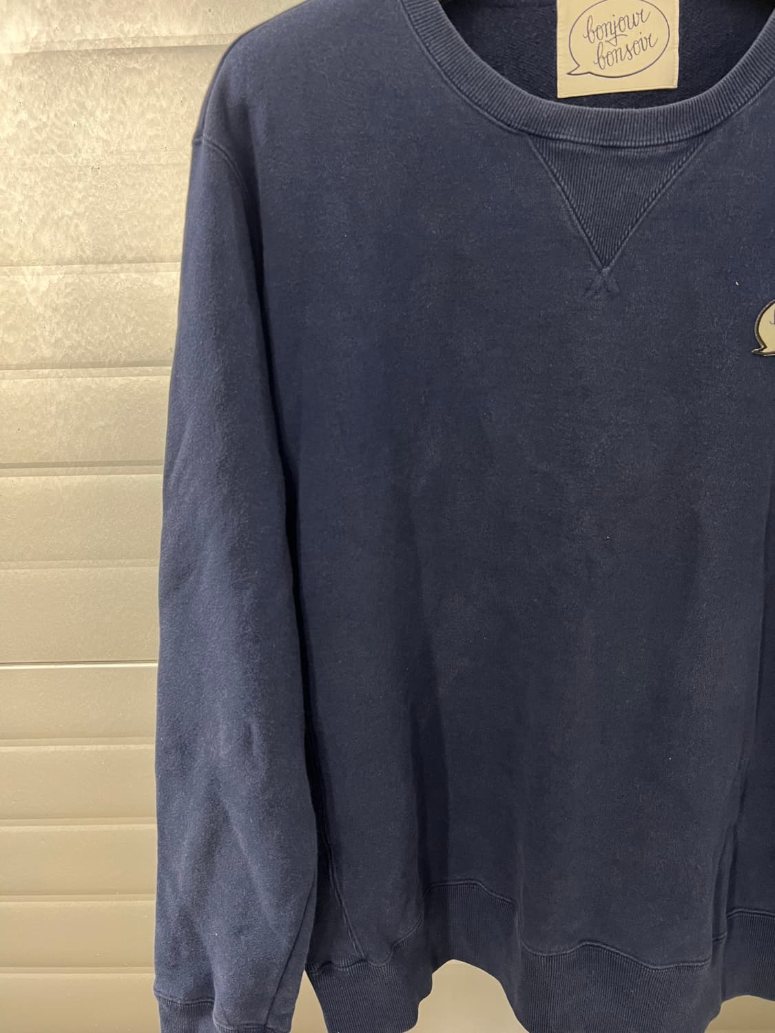 봉주르 레코드 네이비 맨투맨 L 상품이미지3